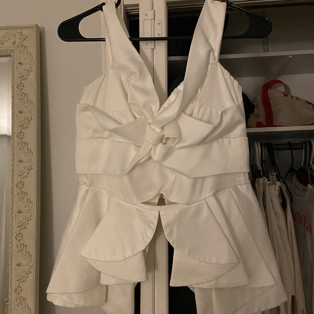 off the shoulder white blouse